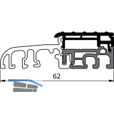 Balkont�rschwelle EIFEL TB-62, 6000 mm, silber eloxiert/schwarz