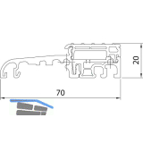 Balkont�rschwelle EIFEL TB-70, 6000 mm, silber eloxiert/schwarz