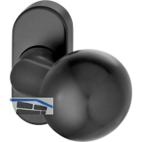 FSB T�rknopf 07 0846 auf Rosette, Gewinde M12, Aluminium schwarz matt