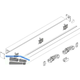 DORMA-GLAS Muto 80 Beschlagset Glas Wandmontage L=2180 mm silber