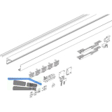 DORMA-GLAS Muto 60 2.0 Beschlagset Glas Wandmontage L=2400 mm Edelstahl-Effekt