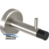 Wandt�rpuffer mit Haken, L�nge 82 mm, Edelstahl matt