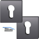 FSB Zylinderrosette quadratisch 12 1704 00010 ASL, Aluminium schwarz matt
