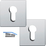 FSB Zylinderrosette quadratisch 12 1704 00010 ASL, Edelstahl matt