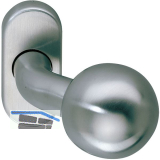 T�rknopf fest auf Rosette oval, Edelstahl matt