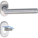 Dr�ckergarnitur RIGA - auf ovaler Rosette PZ, Edelstahl matt