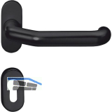 Dr�ckergarnitur MARCO auf ovaler Rosette PZ, Edelstahl schwarz