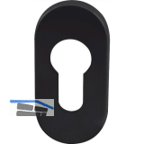 Zylinderrosette PZ oval, Edelstahl schwarz