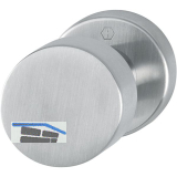 HOPPE T�rknopf Flachform - auf Rosette, � 52 fest, Wechselstift, Edelstahl matt