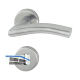 HOPPE Dr�ckergarnitur ANTWERPEN - auf Rosette BB, 37 - 42, Edelstahl matt