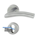 HOPPE Dr�ckergarnitur ANTWERPEN - auf Rosette PZ, 37 - 42, Edelstahl matt