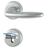 HOPPE Dr�ckergarnitur ROISSY - auf Rosette PZ, Messing satiniert/verchromt matt