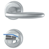 HOPPE Dr�ckergarnitur ROISSY - auf Rosette WC, Messing satiniert/verchromt matt