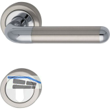 MARCHESI Dr�ckergarnitur ZEUS - auf Rosette PZ, verchromt/Edelstahl matt