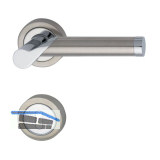 MARCHESI Dr�ckergarnitur ODIN - auf Rosette BB, verchromt/Edelstahl matt
