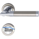 MARCHESI Dr�ckergarnitur THOR - auf Rosette PZ, verchromt/Edelstahl matt