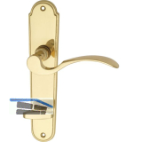 MARCHESI Dr�ckergarnitur L�FFELFORM/POSTHORN - auf Schild WC 90, Messing poliert