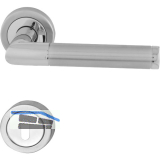 MARCHESI Dr�ckergarnitur SPLIT - auf Rosette BB, verchromt/Edelstahl matt