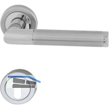 MARCHESI Dr�ckergarnitur SPLIT - auf Rosette PZ, verchromt/Edelstahl matt