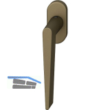 FSB Fenstergriff 34 1005 ovale Rosette, Aluminium mittelbronzefarbig