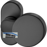 FSB T�rknopf 07 0809 - auf Rosette, verkr�pft, fest vernietet, schwarz matt