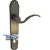 MARCHESI Dr�ckergarnitur L�FFELFORM/POSTHORN - auf Schild PZ 88, patiniert