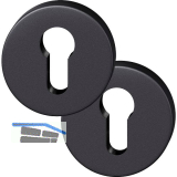FSB Zylinderrosette rund 12 1735 00010 ASL, Aluminium schwarz matt