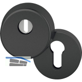 FSB Sicherheits-Zylinderrosette rund mit Kernziehschutz,Aluminium schwarz