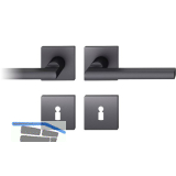 FSB Dr�ckergarnitur 12 1035 ASL auf Rosette eckig BB, schwarz matt