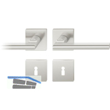 FSB Dr�ckergarnitur 12 1035 ASL auf Rosette eckig BB, Edelstahl matt