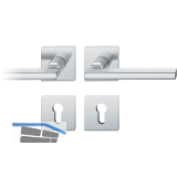 FSB Dr�ckergarnitur 12 1035 ASL auf Rosette eckig PZ, silber eloxiert