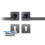 FSB Dr�ckergarnitur 12 1035 ASL auf Rosette eckig PZ, schwarz matt