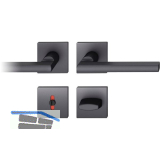 FSB Dr�ckergarnitur 12 1035 ASL auf Rosette eckig WC DIN, schwarz matt