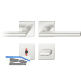 FSB Dr�ckergarnitur 12 1035 ASL auf Rosette eckig WC DIN, Edelstahl matt