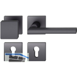 FSB Wechselgarnitur 12 1035 ASL auf Rosette eckig PZ, Knopf fest, schwarz matt