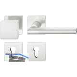 FSB Wechselgarnitur 12 1035 ASL auf Rosette eckig PZ, Knopf fest, Edelstahl matt