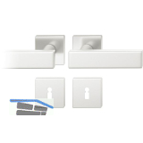 FSB Dr�ckergarnitur 12 1003 ASL auf Rosette eckig BB, silber eloxiert