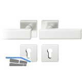 FSB Dr�ckergarnitur 12 1003 ASL auf Rosette eckig PZ, silber eloxiert