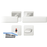 FSB Dr�ckergarnitur 12 1003 ASL auf Rosette eckig WC, silber eloxiert