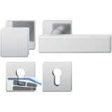 FSB Wechselgarnitur 12 1003 ASL auf Rosette eckig PZ, Knopf fest, Edelstahl matt