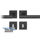 FSB Dr�ckergarnitur 12 1076 ASL auf Rosette eckig BB, schwarz matt