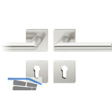 FSB Dr�ckergarnitur 12 1076 ASL auf Rosette eckig PZ, silber eloxiert