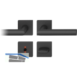 FSB Dr�ckergarnitur 12 1076 ASL auf Rosette eckig WC, schwarz matt