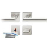 FSB Dr�ckergarnitur 12 1076 ASL auf Rosette eckig WC DIN, silber eloxiert