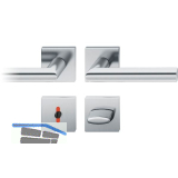 FSB Dr�ckergarnitur 12 1076 ASL auf Rosette eckig WC DIN, Edelstahl matt