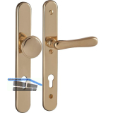 Sicherheits-Wechselgarnitur ELEGANT/22 auf Schild PZ88, Messing poliert