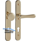 Sicherheits-Wechselgarnitur ELEGANT/22 auf Schild PZ88, Messing poliert PVD