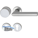 SCH-LINE Wechselgarnitur SCH L-Form- auf Rosette PZ, Aluminium silber eloxiert