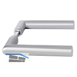 Dr�ckerpaar SCH L - Form, - 43 mm, silber eloxiert