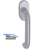 Fenstergriff SCH - Line U - Form - verdeckt geschr., VK 7 x 35 mm, silber elox.